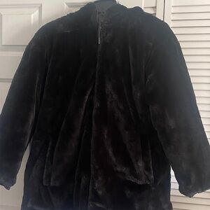 Black Faux Fur Coat